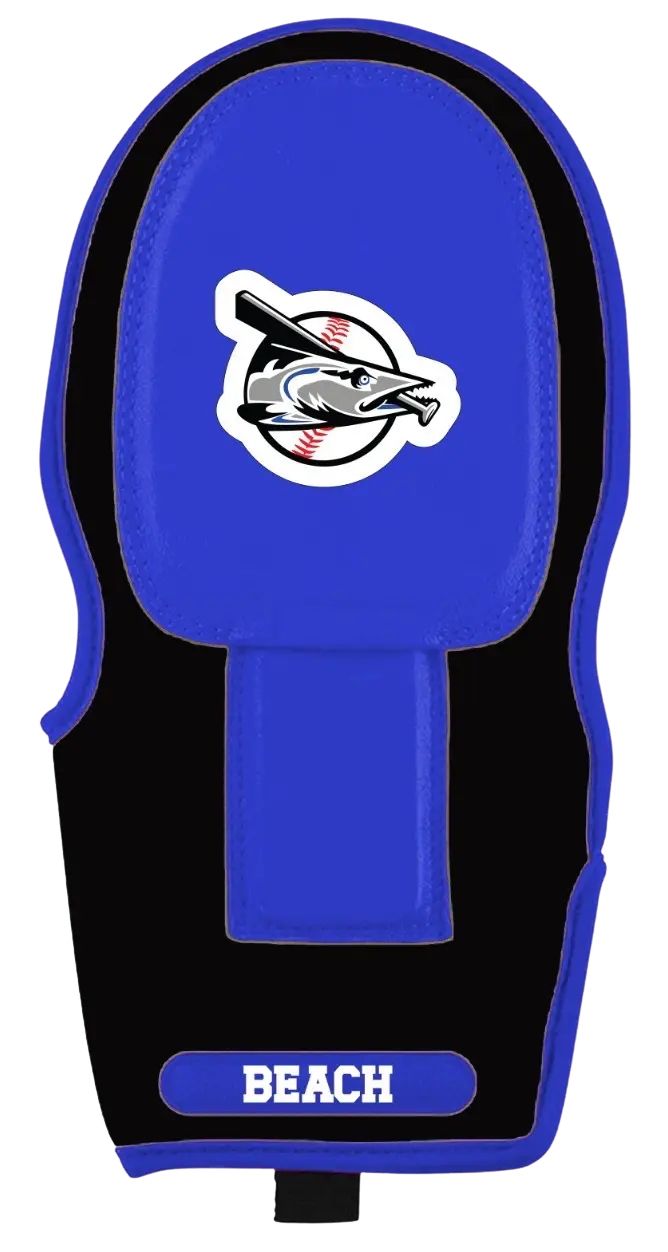 black and blue sliding mitt