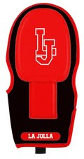 Red and black strapless sliding mitt with 'IJ' logo and 'La Jolla' text on a white background